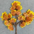 Artificial maple leaf branches fake autumn leaves for home and garden outdoor decor - 12 Pieces/Pack / Brown with Yellow Edge