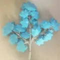 Artificial blue maple leaf branch decoration, detail shot showing dense foliage and stems. - 12 Pieces/Pack / Blue