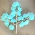 Blue artificial maple leaf branch detail, plastic plant decoration for home and garden landscaping. - 12 Pieces/Pack / Sky Blue