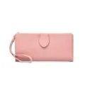 Portafoglio lungo rosa da donna con laccetto, elegante pochette porta carte per uso quotidiano. - Rosa chiaro