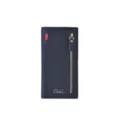 Portafoglio lungo da uomo d'affari con tasca con zip e fessure per carte pratiche in pelle. - Blu