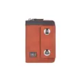 Portafoglio porta carte fisarmonica uomo con doppia clip, grande capienza tasche porta carte pelle. - Marrone chiaro