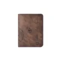 Portafoglio porta carte vintage in pelle marrone da uomo, portafoglio retrò compatto. - Marrone scuro