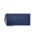 Portafoglio lungo donna pochette pelle PU cerniera lampo polsiera blu scuro - Blu Zaffiro
