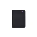Tarjetero vertical negro de cuero PU monedero compacto con ranuras múltiples elegante. - Negro