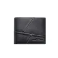 Portafoglio uomo nero bifold pelle PU porta carte business casual tasca borsetta - Nero