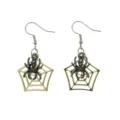 Pendientes colgantes de telaraña de Halloween dorados aleación joyería variante top - Estilo de Telaraña / Dorado