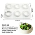 6-cavity white silicone mold for mini flower pots, mousse cakes, and DIY baking crafts. - 6-Cavity Round Small Pot MCM-462