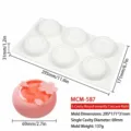 Silicone 6-cavity round concave mold for DIY baking, mousse cake and dessert making. - 6 Cavity Round Concave Mold MCM-587