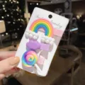 Süße Kinder Regenbogen Wolke Lutscher Haarspange Set Mädchen Seitenhaar Zubehör neu - 0536-1# Mehrfarbig / 3er-Pack / bunt