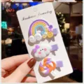 Süße kinder regenbogen wolke und lutscher seitenclip haarspangen set für kleine mädchen - Lila Silikonband