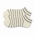 Striped short socks for men and women, breathable low-cut cotton ankle socks, beige. - 37-43 / Milky White Blue Black Striped