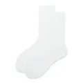 Einfarbige weiße Damensocken in Wadenlänge, klassische Baumwollstrümpfe für den Alltag. - Einheitsgröße (35-40) / Naturweiß