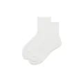 Calcetines blancos de tubo medio clásicos, cómodos calcetines casuales de algodón mujer. - Talla Única (35-40) / Tobillero / Blanco Puro