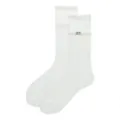 White double-cuff mid-tube socks, comfortable cotton classic sports casual long socks. - One Size (37-43) / Pure White
