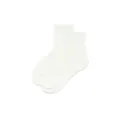 Calcetines de tubo medio blancos lisos clásicos para mujer, algodón transpirable ropa casual. - Talla Única (35-40) / Tobillero / Blanco Lechoso
