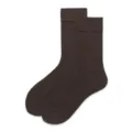 Einfarbige Damen Mid-Tubensocken Dunkelbraun Freizeit Baumwolle Retro Daily Crew Socken - Einheitsgröße (35-40) / Kaffeebraun