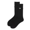 Unisex Mid Tube Sports Socks Double Layer Cuffs Basketball Skateboard Long Socks - One Size (37-43) / Pure Black