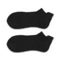 Men black ankle socks solid color cotton short socks casual breathable daily wear basic style. - One Size (40-44) / No-Show Socks / Black