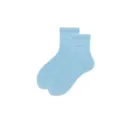 Calcetines de algodon azul claro de cana media, transpirables y comodos para mujer - Talla Única (35-40) / Tobillero / Azul claro