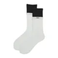 Double layer color blocked mid calf socks for men and women sports basketball skateboard. - One Size (37-43) / Black and White Patchwork