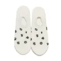 White low-cut socks for women and men, trendy numbers print cotton boat socks summer. - 37-42 / B3