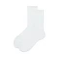 Calcetines blancos de algodón de color sólido para mujer, calcetines deportivos transpirables. - Talla Única (35-40) / Calcetines de caña alta / Blanco Puro