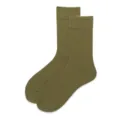 Einfarbige olivgrüne Wadenbaumwollsocken im Retro-Stil, klassische lässige Damensocken. - Einheitsgröße (35-40) / Hellgrün