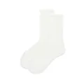 Calcetines blancos de algodón transpirable para mujer, estilo deportivo y casual - Talla Única (35-40) / Calcetines de caña alta / Blanco Lechoso