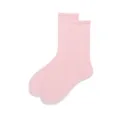 Calcetines de canalé rosa liso para mujer, algodón cómodo para uso diario y estilo casual. - Talla Única (35-40) / Calcetines de caña alta / Rosa Claro