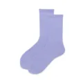 Cómodos calcetines de tubo acanalados color morado claro para mujer, algodón transpirable. - Talla Única (35-40) / Calcetines de caña alta / Violeta Claro