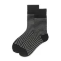 Classic black and white striped cotton crew socks for men and women daily casual wear. - 37-43 / Black & White Stripes