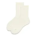 Damen einfarbige gerippte Socken klassische schlichte Baumwollsocken weiss bequem - 35-39 / Cremeweiß