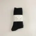 Calcetines de lana de color solido otono invierno para mujer gruesos calidos de tubo medio - Talla Única (35-40) / Negro