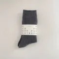Women's autumn winter solid color wool socks thick warm mid-tube Japanese casual socks - One Size (35-40) / Smoke