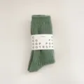 Green women winter thick wool socks, Japanese style casual solid color mid tube knit hosiery. - One Size (35-40) / Bean Green