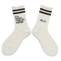 Men Women Fashion Crew Socks Casual Streetwear Skateboard Cotton Long Socks With Letters - 37-43 / Off-White Black Stripe Letter