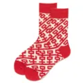 Red white street style mid tube cotton socks with double happiness pattern fashionable hip hop - 37-43 / Red White Double Happiness