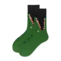 Fun crocodile novelty crew socks for men and women, comfortable cotton street style green socks. - 37-43 / Green Crocodile