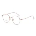 Montatura per occhiali tonda in titanio oro rosa elegante montatura ottica metallo - Oro rosa