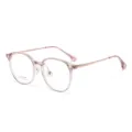 Montatura per occhiali da vista rosa trasparente, materiale TR e titanio beta. - Montatura Rosa Trasparente Oro