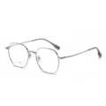 Montatura per occhiali in titanio leggero, design argentato elegante per uso quotidiano. - Canna di fucile