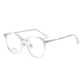 Monture de lunettes transparente en titane TR pour femme legere cadre complet optique - Cadre Transparent Argent