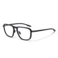 Nuovo primavera TR90 leggero montatura occhiali poligono ottico nero retrò design - Nero Sabbia
