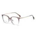 Occhiali da vista rotondi retrò con montatura TR e sottili stanghette in semi-titanio donna. - Montatura Sfumata Marrone Oro Rosa