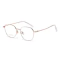 Montatura Occhiali Tondi in Titanio Oro Rosa Retro Myopia Occhiali per Unisex Principale - Montatura Oro Rosa