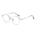 Stile giapponese coreano bordo sottile rotondo titanio retro montatura occhiali tendenza - Montatura Argento