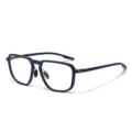 Montatura per occhiali da vista poligonale leggera in TR90, elegante occhiale blu quotidiano. - Montatura blu sabbia