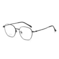 Montatura per occhiali da vista in metallo nero con bordo sottile e stile minimalista. - montatura nera