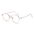 Occhiali da vista in titanio oro rosa, montatura metallica elegante stile coreano - Montatura Oro Rosa